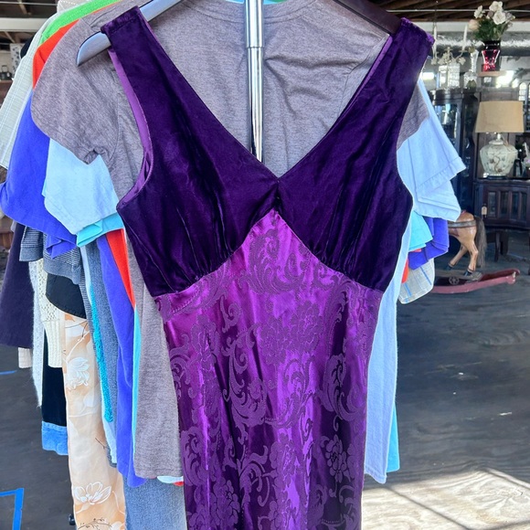 vintage purple velvet floral prom dress roberta whimsygoth formal maxi dress - Picture 9 of 13